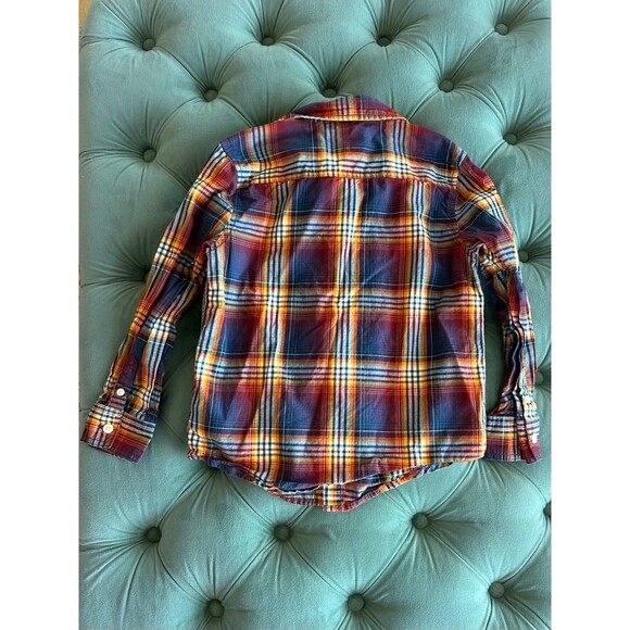 Boys Gymboree Fall Thanksgiving plaid check button down shirt size Small - Picture 3 of 7